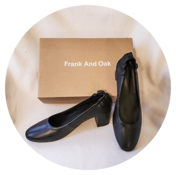 Frank & Oak Shoes - Frank & Oak Elastic Back Block Heel BLK